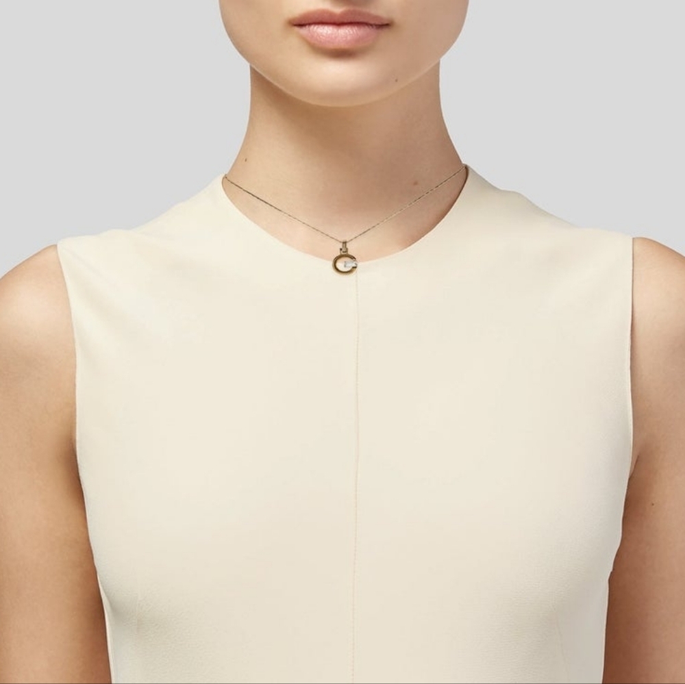 Givenchy Vintage Crystal G Pendant Necklace - Picture 6 of 6